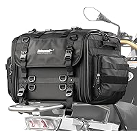 Rhinowalk Motorcycle Seat/Tail Bag, Expandable Motorcycle Travel Luggage Bags 60L, motorcycle Powersports Saddle Bags, Motorbike Helmet Bag Waterproof Rain Cover with Straps (Black)
