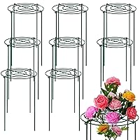 8 Pack Peony Cage,24 Inch Four Leg Peony Support,Suitable for Supporting Plant Growth Plant Cage,12x24 Inch Outdoor Flower Growth Using Peony Ring.