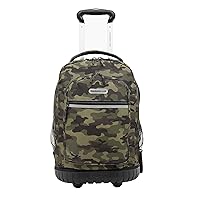 Travelers Club Rolling Backpack, Camo, 20 Inch with Laptop Compartment