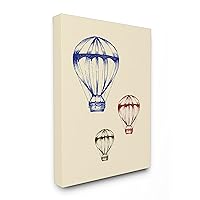 Stupell Home Décor Graphic Hot Air Balloon Blue Red Green Oversized Stretched Canvas Wall Art, 24 x 1.5 x 30, Proudly Made in USA