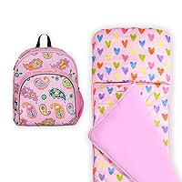 Wildkin 12 Inch Kids Backpack Bundle with Plush Nap Mat (Paisley)