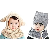 Bienvenu Baby Girl Hat Scarf Set, Winter Earflap Hat
