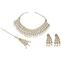 Bollywood Fashion Gold Plated Indian Necklace Earrings Bridal Set Jewelry For Women's