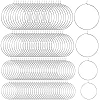 OIIKI 120PCS Earring Beading Hoops for Jewelry Making, 4 Sizes Silver Plated Hoop Earring Findings, Open Hoops, Metal Earring Rings, Round Earring Beading for DIY Jewelry Crafts for Women Girls