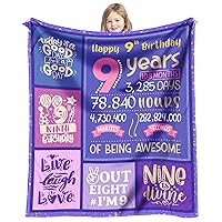 Gifts for 9 Year Old Girls - 9 Year Old Girl Gifts for Birthday - Birthday Gifts for 9 Year Old Girl - 9th Birthday Decorations for Girls - 9 yr Old Girl Birthday Gifts Throw Blanket 60 x 50