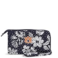 Verabradley Womens Cotton Collegiate Front Zip Wristlet With Rfid Protection (Multiple Teams Available)