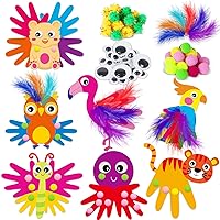 Qyeahkj 243pcs Toddlers Arts and Craft Kit for Kids Preschoolers Ages 2-4, 18 Set Easy Crafts for Kids Ages 3-5, Animal Craft Set Includes Supplies and Instructions