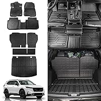 Rongtaod Floor Mats Compatible with 2023 2024 Honda CRV Hybrid Cargo Mat Trunk Mat Cargo Liner Back Seat Cover Protector Honda CR-V Accessories (Fit Upper Deck, Trunk Mat+Backrest Mats+Floor Mats)