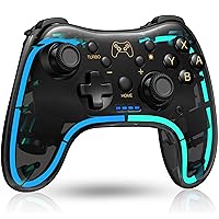 Switch Controller for Nintendo Switch/OLED/Lite, Replacement for Nintendo Switch Pro Controller Support PC & Android/iOS with Cool RGB LED, Wireless Switch Controller with Turbo,Vibration