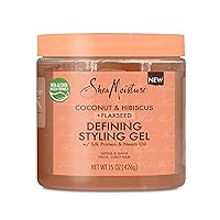 Defining Styling Gel For Thick, Curly Hair Coconut and Hibiscus Paraben-Free Frizz Control Styling Gel 15 oz