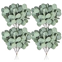 Ouddy Decor 20 Pcs Fake Eucalyptus Leaves Stems 14.2