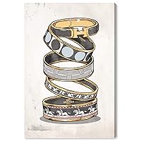 Fashion and Glam Wall Art Canvas Prints 'Arm Candy Noir' Home Décor, 10 in x 15 in, Stretched