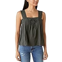 Lucky Brand Women's Square Neck Lace Tank