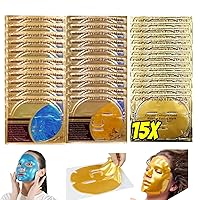 24K Collagen Facial Mask Bundle of Three Anti Wrinkle, Firm Skin & Hydrating Skin Anti Aging, Puffiness, Mask for Revitalizing