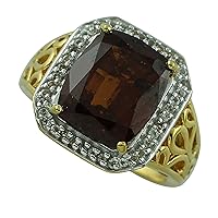 Carillon Ruby Gf Octagon Shape 12x10MM Natural Earth Mined Gemstone 925 Sterling Silver Ring Unique Jewelry (Yellow Gold Plated) for Women & Men