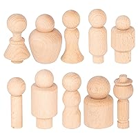 TickiT Wooden Community Figures - Set of 10 - For Ages 18m+ - Wooden Peg Dolls for Kids - 10 Different Shapes - Loose Parts Wooden Toys for Toddlers