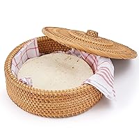 Tortillada - 10 Inches Tortilla Warmer/handcrafted basket made of rattan incl. 100% cotton towel