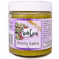 Herb Lore Booty Salve 4 oz - Natural Hemorrhoid Treatment Ointment - Herbal Healing Hemorrhoidal Cream for Hemorrhoids - External Care for Bleeding, Shrinking Swelling, Pain & Itching for Women & Men