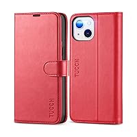 TUCCH Wallet Case for iPhone 13 6.1-inch 5G, [RFID Blocking] Card Slots Holder Stand [Shockproof TPU Interior Case] PU Leather Magnetic Protective Flip Cover Compatible with iPhone 13 6.1