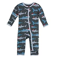 KicKee Print Coverall with Zipper, Super Soft Baby Clothes, Baby and Kid One Piece Sleepwear