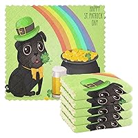 Dish Towels Kitchen Cleaning Cloths Saint Patricks Day with A Cute Black Pug Dog Dish Cloths Absorbent Kitchen Towels Lint Free Bar Tea Soft Towel Kitchen Accessories Set of 6,11