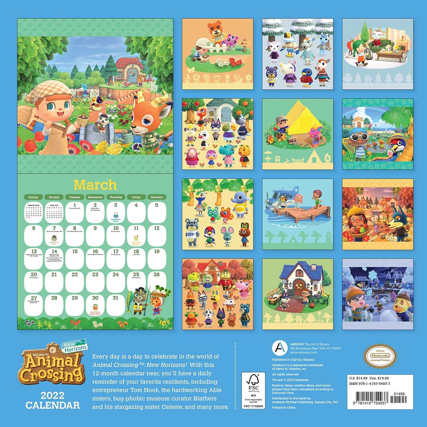 Animal Crossing: New Horizons 2022 Wall Calendar