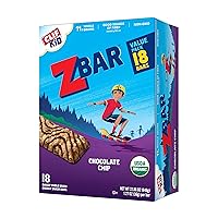 CLIF Kid Zbar - Chocolate Chip - Soft Baked Whole Grain Snack Bars - USDA Organic - Non-GMO - Plant-Based - 1.27 oz. (18 Pack)