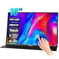 P16T 16 Inch Touchscreen Portable Monitor, 1920 * 1200 60Hz 100% sRGB IPS Screen Computer Gaming Monitor for Laptop, Phone, Switch, Xbox, PS4/5 etc.