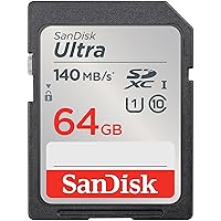 SanDisk 64GB Ultra SDXC UHS-I Memory Card - Up to 140MB/s, C10, U1, Full HD, SD Card - SDSDUNB-064G-GN6IN