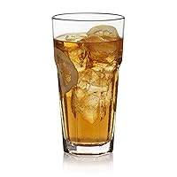 Libbey Gibraltar Iced Tea Glasses, 22 ounce, Tall Tempered Cocktail Glass Tumbler Set of 12, Ice Tea Glasses for Parties and Everyday Use