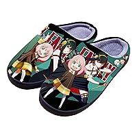 Anime Spy×Family Slippers for Women Men Fuzzy House Slippers Winter Anti-slip Indoor and Outdoor Slip on Shoes