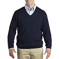 Harbor Bay by DXL Men's Big and Tall V-Neck Pullover | Lightweight Cotton for Easy Wear with a Ribbed-Knit Trim