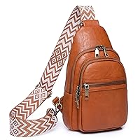 Small Sling Bag for Women Vegan Leather Fanny Pack Chest BagFashion Crossbody Purse Bag for Men Travel Hiking Daypack