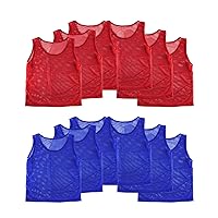Super Z Outlet Nylon Mesh Scrimmage Team Practice Vests Pinnies Jerseys for Children Youth Sports Basketball, Soccer, Football(12 Jerseys)