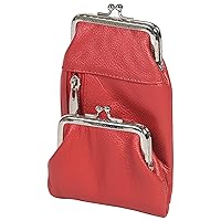 Genuine Leather Cigarette and Lighter Case with Twist Clasp by Leatherboss (Red)