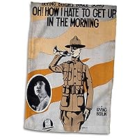 3dRose Oh How I Hate to Get Up in The Morning Ivring Berlin Bugle Song - Towels (twl-156854-1)