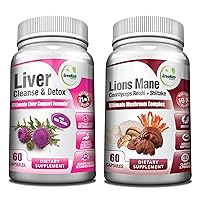 Immune Support & Liver Cleanse Formula Bundle: Boost Your Immune System with 10 Mushroom Extracts, Including Lion's Mane & Chaga, and Experience Enhanced Liver Health, Digestion