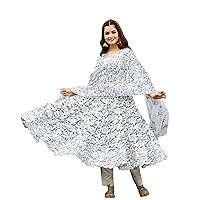 Women's Printed Cotton Casual Wear Lightweight and Comfortable Kurta with Doria Dupatta Set (V_834)