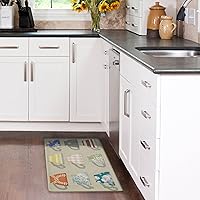Laura Ashley – Anti-Fatigue Kitchen Mat, Bristol Teacups Design, Stain, Water & Fade Resistant, Cooking & Standing Relief, Non-Slip Backing, Measures 17.5x 32, Multicolor Bristol