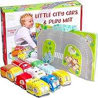 Hapinest Little City Cars and Carry Playmat Soft Toys Gifts for Baby Boys and Girls Ages 1 Year and Up