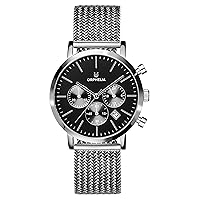 ORPHELIA Men's Chronograph Watch Retro with Mesh Stainless Steel Strap