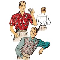 1950s Sewing Pattern, Men’s Rockabilly Shirt - Chest: 42” – 44” (106cm-111cm)