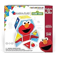 CreateOn Magna-Tiles “Sesame Street” Toys, Magnetic Kids’ Building Toys from “Sesame Street” Books, Colors with Elmo Magnet Tiles, Educational Toys for Ages 3+, 17 Pieces