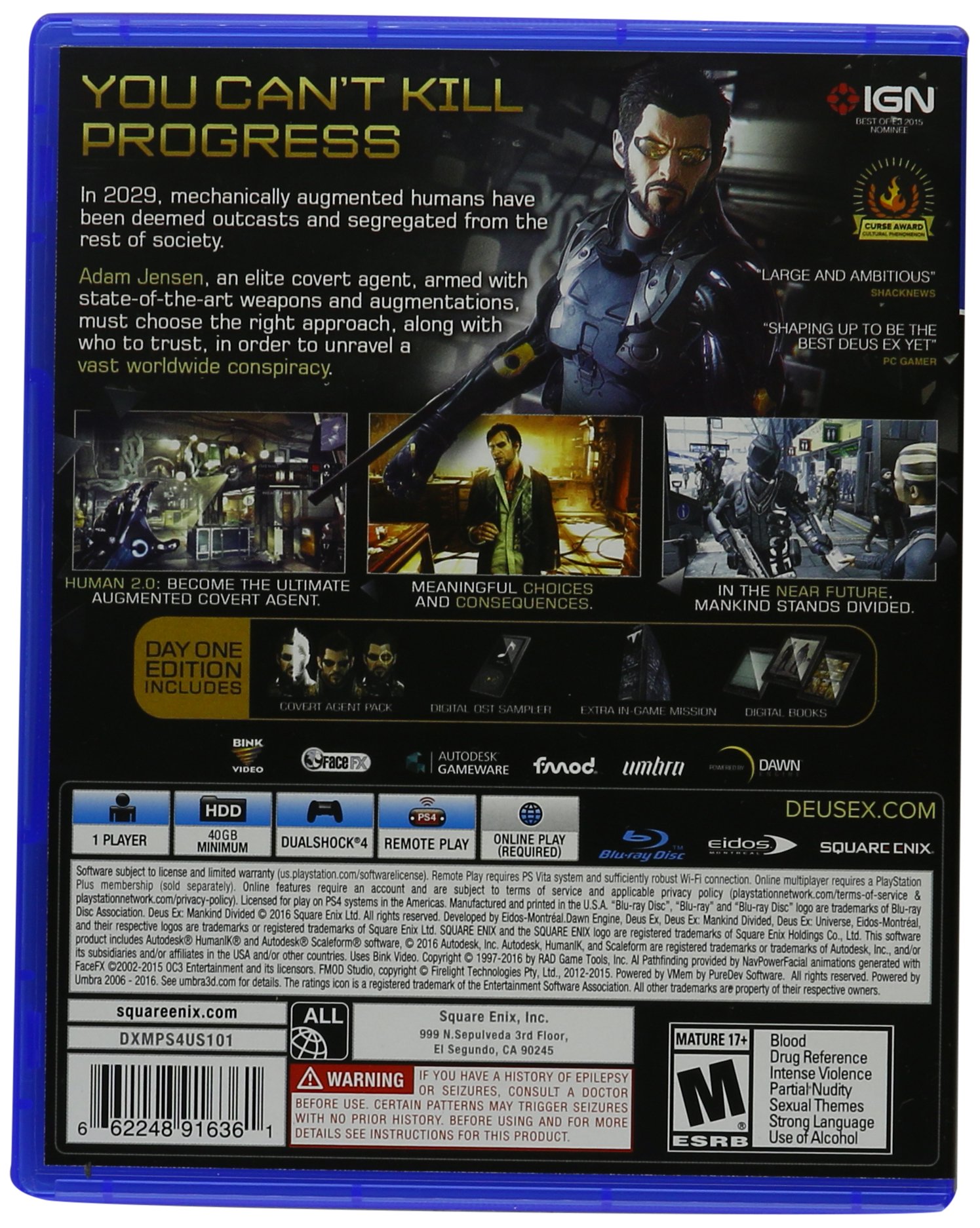 Deus Ex: Mankind Divided - PlayStation 4