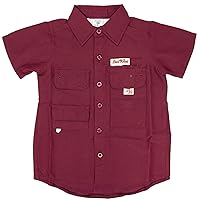 Toddlers Maroon PFG Vented Fishing Shirt Button Up, 4T