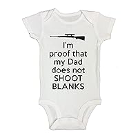 Cute Boy Funny Bodysuit Im Proof Daddy Doesnt Shoot Blanks Rompers