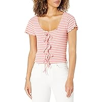 KENDALL + KYLIE Women's Cropped Knit Top with Front Tie