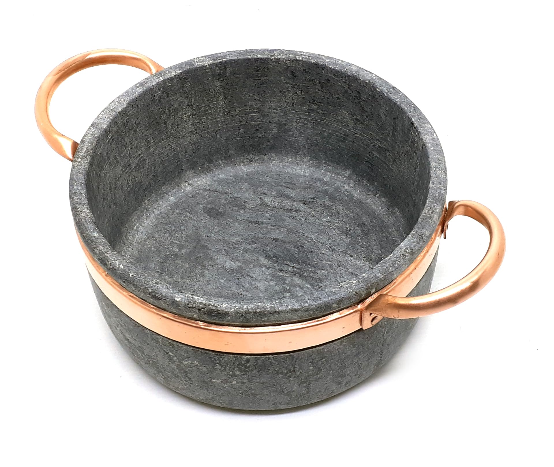 Cookstone 2.4 quarts Dutch oven with copper handles | Handcrafted from a block of pure soapstone | Unique, durable and eco-friendly | Non-toxic and Non-stick | THE GREEN ALTERNATIVE TO CAST IRON