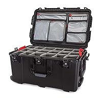 Nanuk 965 Waterproof Carry-On Hard Case with Lid Organizer and Padded Divider w/ Wheels - Black