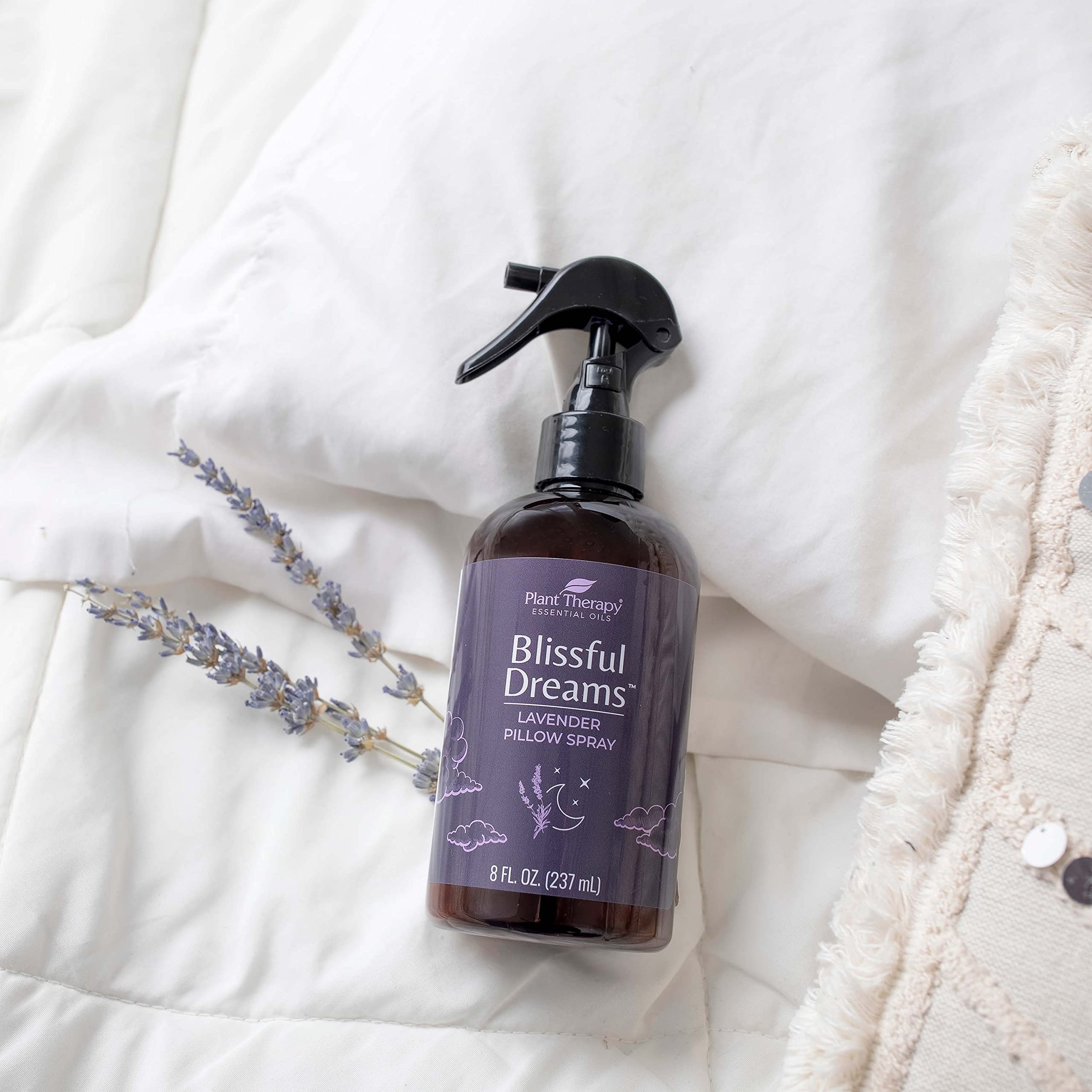 Plant Therapy All Natural Blissful Dreams Lavender Pillow and Linen Spray, Powered by Essential Oils, Aromatherapy Spray, 8 oz